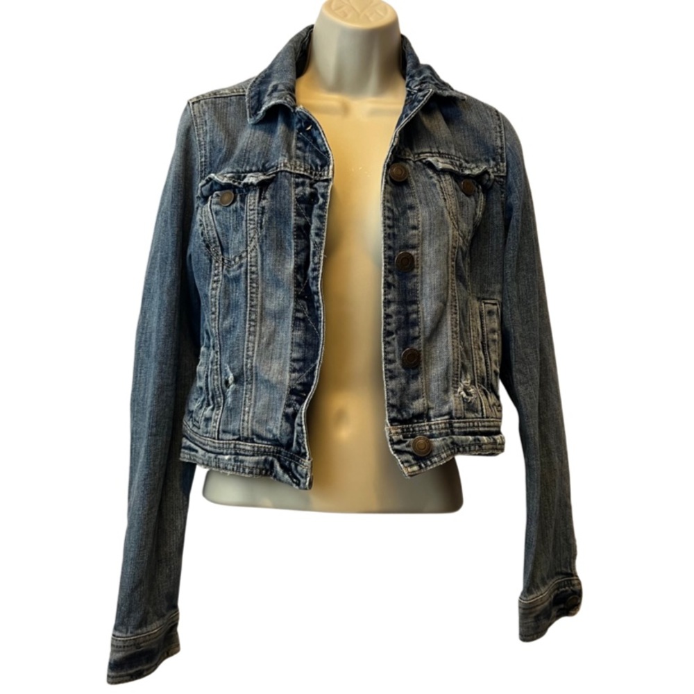 Hollister Women’s Size M Medium Wash Denim Jeans Jacket